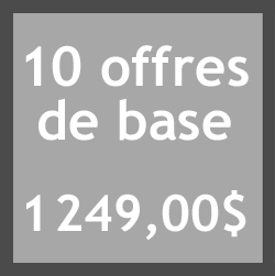 10 offres d'emploi de base: 1 249,00$