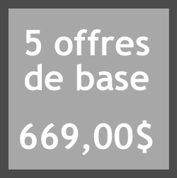 5 offres d'emploi de base: 669,00$