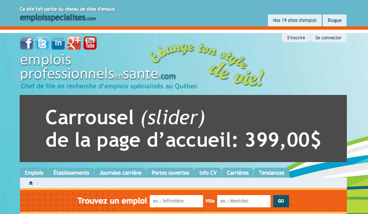 Carrousel Page d'accueil emploisprofessionnelsensante.com