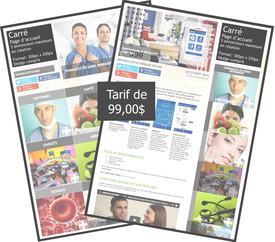 Tarifs publicitaires Pages Tendances - emploisprofessionnelsensante.com